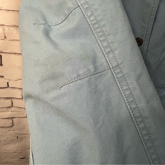 Vintage LL Bean Women Large Light Blue Barn Work Coat Jacket Corduroy Collar - Picture 7 of 13